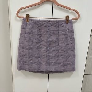 NWT Mango Lilac/Lavender Houndstooth Mini Skirt - Size XS